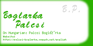boglarka palcsi business card